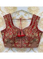 Silk Red Bridal Wear Sequins Work Readymade Blouse